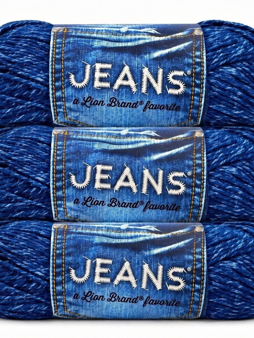 Lion Brand Jeans Yarn 3-Skein Bundle in Blue